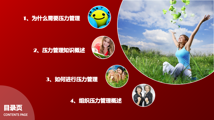 员工在职培训之压力管理PPT模板 - 简约通用课件