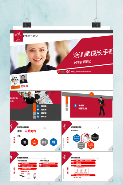 培训师成长手册PPT读书笔记 - 简约通用课件