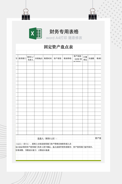 企业固定资产现场盘点工作底稿与实物清查核对表Excel模板