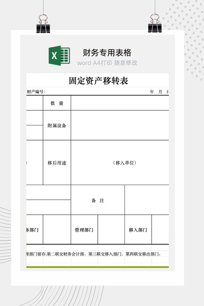 企业固定资产内部移交与保管责任变更确认单Excel模板