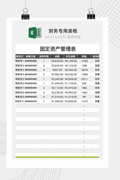 公司固定资产综合管理与全生命周期追踪总台账Excel模板