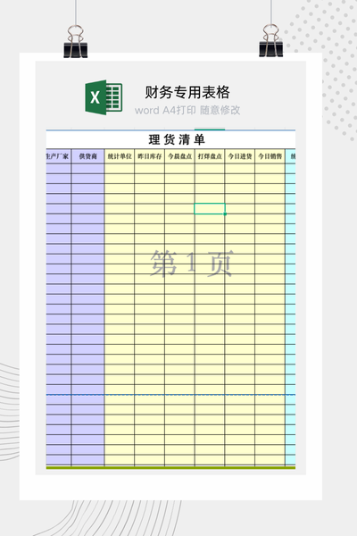 超市便利店商品理货与每日进销存盘点日报表Excel模板