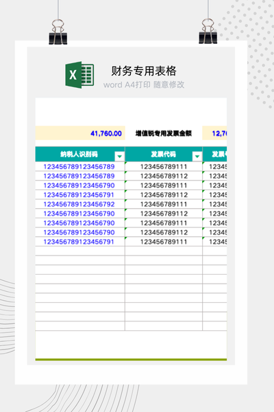 全自动发票明细登记表Excel模板 - 自动查询/分类汇总
