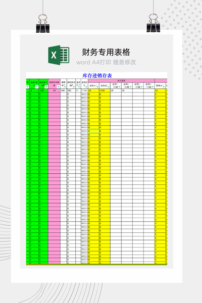 企业通用商品进销存月报表与动态库存管理系统Excel模板