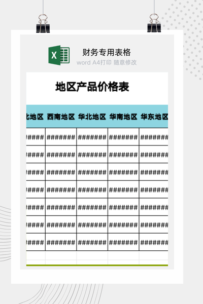 企业多产品跨区域价格体系与市场差异化定价分析表Excel模板