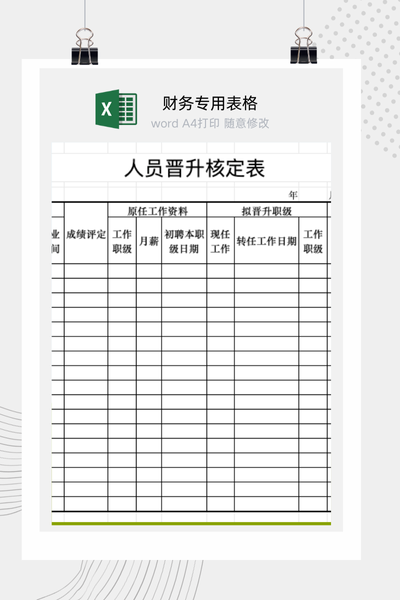 企业员工晋升与薪资调整审批核定表Excel模板