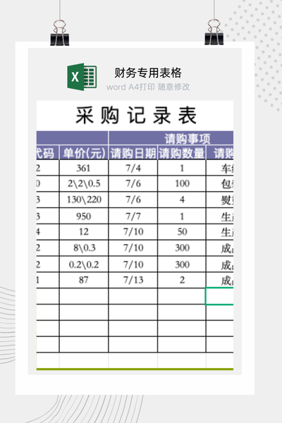 公司采购记录明细台账与供应商付款管理统计表Excel模板