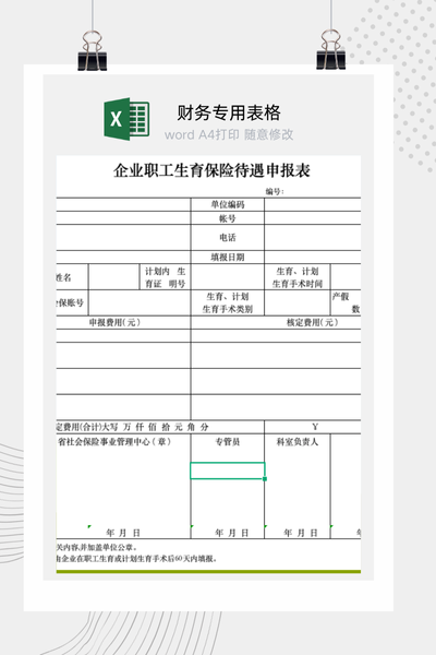 平安保险费用申报与投保人员清单Excel模板