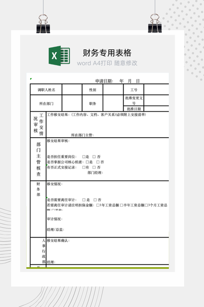 员工离职工作交接清单与流程确认表Excel模板